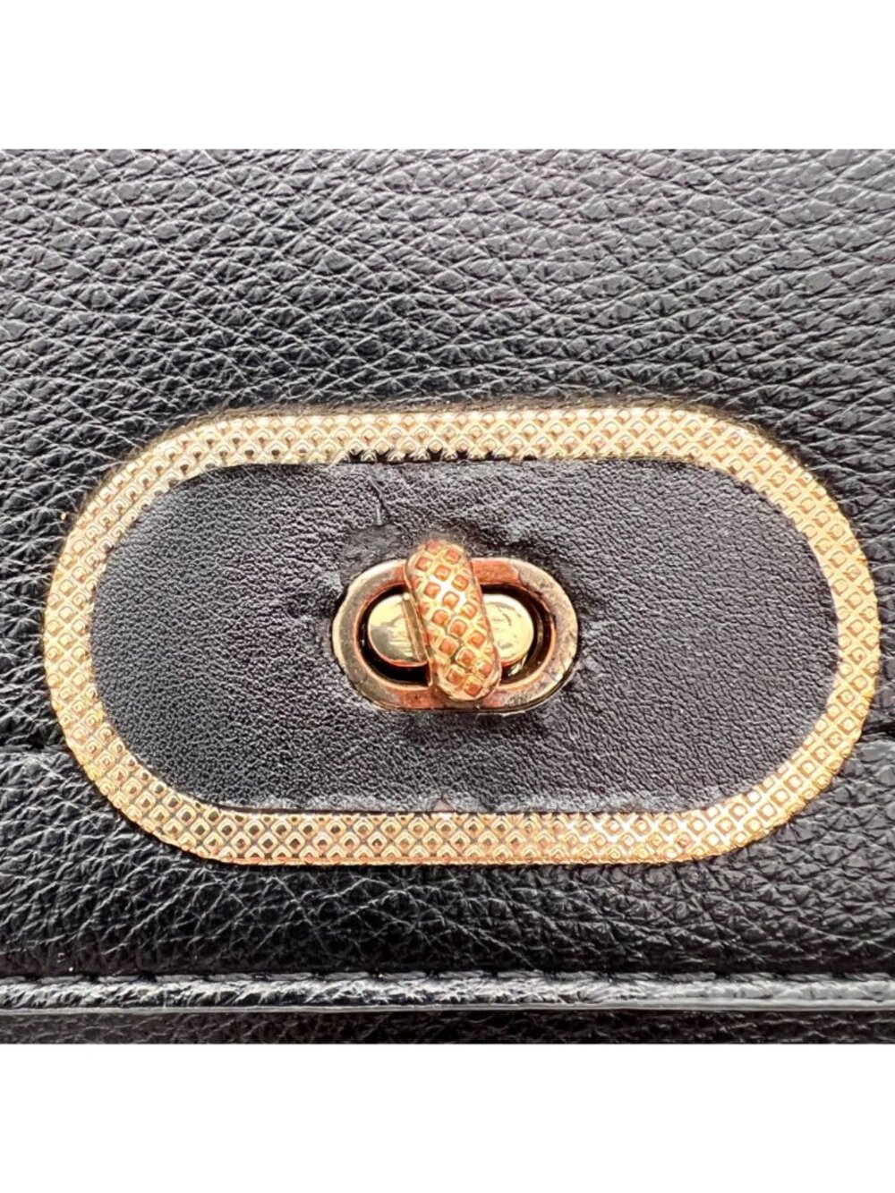Marina Galanti Black Faux Leather Handbag With Gold Accents & Adjustable Strap - Picture 5 of 16